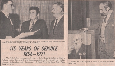 Newspaper - NEWSPAPER COLLECTION: COHN BROTHERS 115 YEARS OF SERVICE