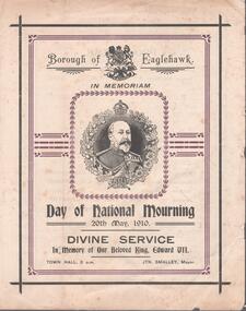 Document - EAGLEHAWK HISTORICAL SOCIETY COLLECTION: DIVINE SERVICE FOR KING EDWARD VII
