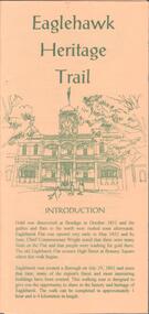 Document - EAGLEHAWK HISTORICAL SOCIETY COLLECTION: EAGLEHAWK HERITAGE TRAIL