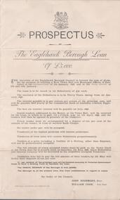 Document - EAGLEHAWK HISTORICAL SOCIETY COLLECTION: THE EAGLEHAWK BOROUGH LOAN PROSPECTUS