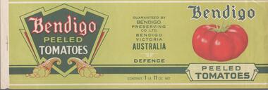 Ephemera - GILLIES COLLECTION: BENDIGO PEELED TOMATOES LABEL