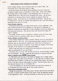 Document - BENDIGO SCHOOLS COLLECTION: GIRTON COLLEGE