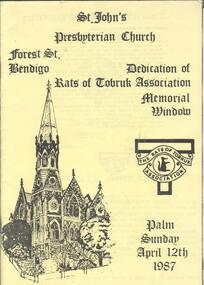 Document - CHURCHES OF BENDIGO COLLECTION: ST. JOHN'S PRESBYTERIAN FOREST ST
