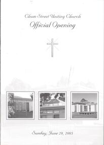 Document - CHURCHES OF BENDIGO COLLECTION: CHUM STREET UNITING CHURCH