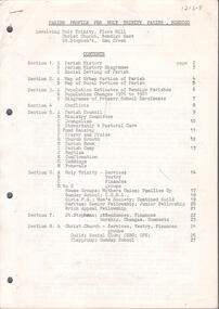 Document - CHURCHES OF BENDIGO COLLECTION: PARISH PROOFILE FOR HOLY TRINITY PARISH, BENDIGO