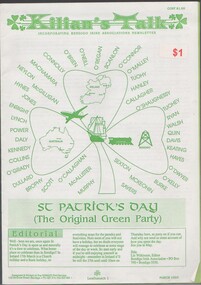 Document - WES HARRY COLLECTION: KILLIAN'S TALK, ISSUE TO PROMOTE ST PATRICK'S DAY 17 MARCH 1993, COST ONE DOLLAR
