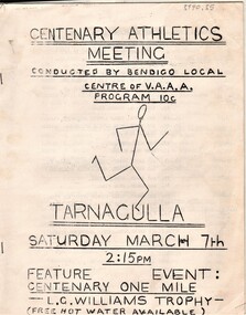 Document - AULSEBROOK COLLECTION: CENTENARY ATHLETICS MEETING PROGRAM, 1970