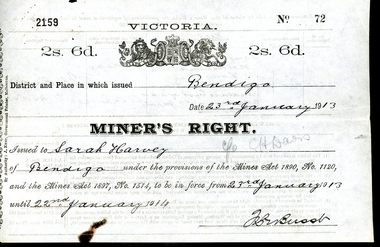 Legal record - WES HARRY COLLECTION: THREE MINER'S RIGHT / RESIDENCY PERMITS
