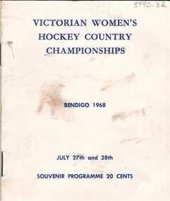 Document - AULSEBROOK COLLECION: VICTORIAN WOMENS HOCKEY COUNTRY CHAMPIONSHIPS PROGRAMME, 1968