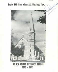 Book - GOLDEN SQUARE METHODIST CHURCH 1872-1972