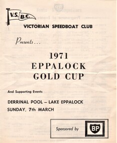 Document - AULSEBROOK COLLECTION: 1971 EPPALOCK GOLD CUP PROGRAM, 1971