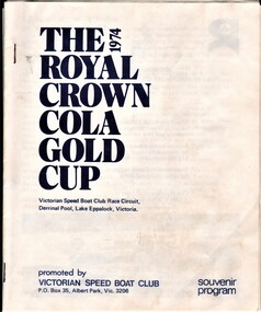Document - AULSEBROOK COLLECTION: THE ROYAL CROWN COLA GOLD CUP PROGRAM, 1974