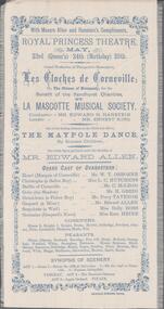 Textile - ROYAL PRINCESS THEATRE COLLECTION: ADVERTISING SILK BANNER, 1888