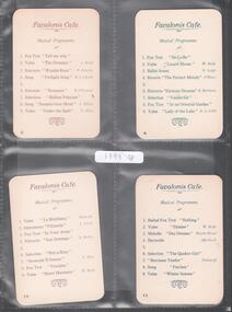 Document - FAVALORO COLLECTION: CARDS - FAVALORO'S CAFÉ MUSICAL PROGRAMME
