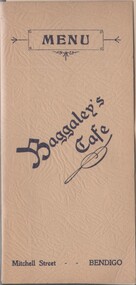 Document - BAGGALEY COLLECTION: BAGGALEY CAFÉ MENU & FRUITERER LABEL