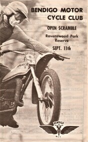 Document - AULSEBROOK COLLECTION: BENDIGO MOTOR CYCLE CLUB OPEN SCRAMBLE PAMPHLET, 1977