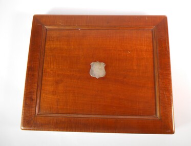 Memorabilia - WOODEN BOX AND ILLUMINATED ADDRESS FOR MRS GEORGE LANSELL