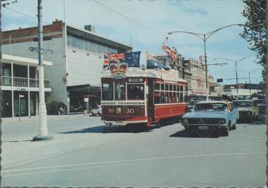 Postcard - TRAM NO. 30 DECORATED FOR ROYAL VISIT