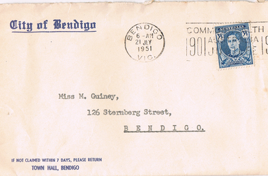 Document - GUINEY COLLECTION: LETTER, 1951