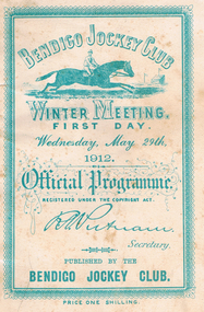 Document - GUINEY COLLECTION: RACING PROGRAM, 1912