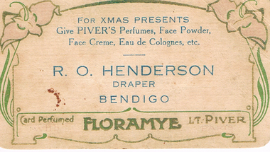 Document - GUINEY COLLECTION: BUSINESS CARD, 1921-1922
