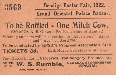 Document - GUINEY COLLECTION: RAFFLE TICKET, 1922