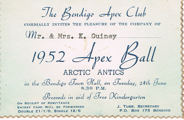 Document - GUINEY COLLECTION: INVITATION, 1957