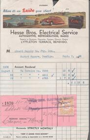 Document - WARNE COLLECTION: HESSE BROS INVOICE