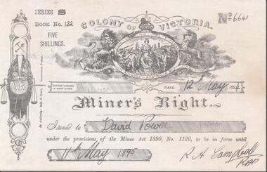 Document - WARNE COLLECTION: MINER'S RIGHT