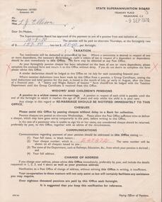 Document - AILEEN AND JOHN ELLISON COLLECTION: STATE SUPERANNUATION BOARD