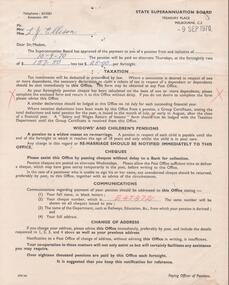 Document - AILEEN AND JOHN ELLISON COLLECTION: STATE SUPERANNUATION BOARD
