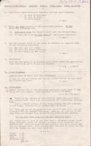 Document - AILEEN AND JOHN ELLISON COLLECTION: EXAM PAPERS