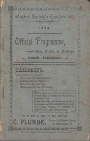 Book - EVA MAY CROWTHER COLLECTION: AUSTRAL SOCIETY'S COMPETITIONS 1903