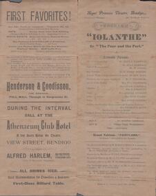 Document - EVA MAY CROWTHER COLLECTION: PROGRAMME ''IOLANTHE''