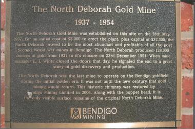 Photograph - NORTH DEBORAH GOLD MINE BENDIGO MINING PLAQUE