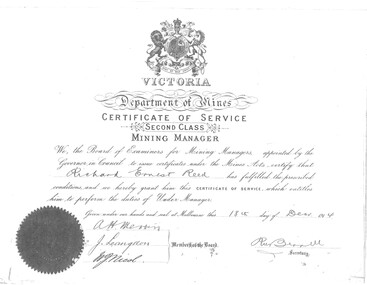 Document - RICHARD REED DOCUMENTS, 1914