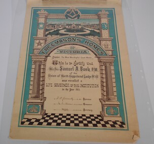 Document - SAMUEL BUSH FREEMASONS CERTIFICATE