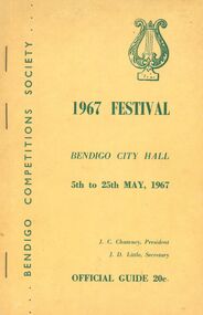 Book - BENDIGO COMPETITIONS SOCIETY 1967 FESTIVAL GUIDE, 1967