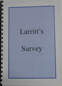 Book - LARRITT'S SURVEY, 1854-1860