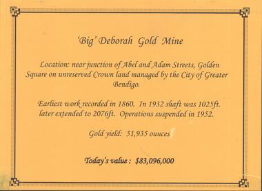 Photograph - DEBORAH GOLD MINE, GOLDEN SQUARE