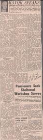 Newspaper - ALBERT RICHARDSON COLLECTION: THE MAYOR SPEAKS: MINE SITES