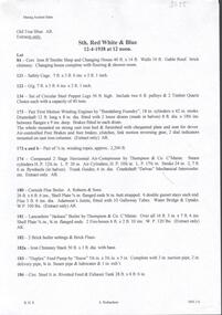 Document - LISTS OF ITEMS AUCTIONED AT BENDIGO MINES