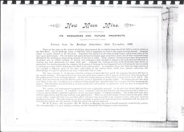 Document - NEW MOON MINE RESOURCES AND FUTURE PROSPECTS REPORT