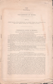 Document - UNDERGROUND SURVEY OF BENDIGO MINES