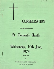 Document - AULSEBROOK COLLECTION: CONSECRATION OF ST. CLEMENTS, 1973