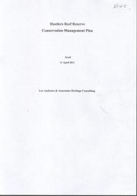 Document - HUSTLERS REEF RESERVE CONSERVATION MANAGEMENT PLAN