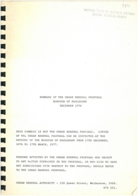 Book - URBAN RENEWAL PROPOSAL BOROUGH OF EAGLEHAWK