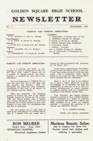 Document - GOLDEN SQUARE HIGH SCHOOL COLLECTION: NEWSLETTER