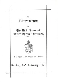 Document - AULSEBROOK COLLECTION: ENTHRONEMENT PAMPHLET, 1975