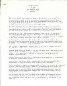 Document - AULSEBROOK COLLECTION: SHAMROCK HOTEL RE-OPENING PAMPHLET, 1978 - 1981